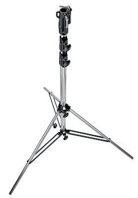Manfrotto 126CSUAC Stativo Pneumatico Heavy Duty con Gamba di Livellamento, Argento