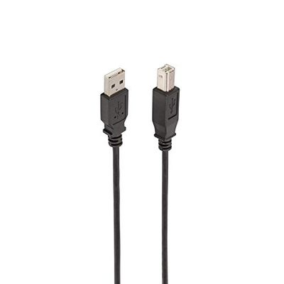 Ewent Kabel USB 2.0 type A/mannelijk naar B/mannelijk, dubbel afgeschermd AWG 28 in koper, rata-overdrachtssnelheid tot 480 Mbit, zwart 5.00 m zwart