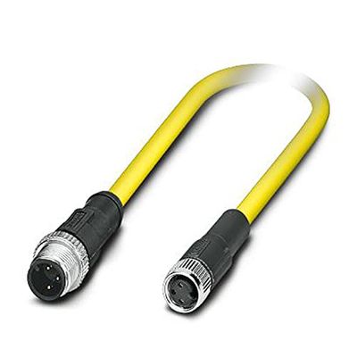 PHOENIX CONTACT SAC-3P-M12MS/1.5-542/M8FS BK - Cavo con sensore e attuatore, 3 poli, codifica A, lunghezza cavo 1,5 m, 46.300 g, colore: Giallo
