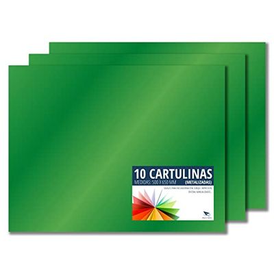 RAYLU PAPER Coloured Paper Metallic 50 x 65 cm, Pack of 10 Cardboard Paper 180g/m², 210 x 297 mm, Professional Coloured Cardboard Boxes for Office, Copy Paper, Colourful Paper for Crafts (Metallic