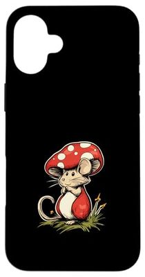 Mushroom Mouse Funny Animal And Mushroom Motif Motif Case for iPhone 16 Plus