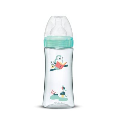 DODIE Anti-koliek zuigfles, rond, 330 ml + 6 maanden, 3 snelheden, debiet 3, groen