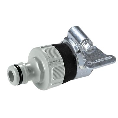 Gardena 2908-20 Adaptador de torneira universal para conectar a mangueira de jardim Gardena a uma torneira sem rosca com um diâmetro externo de 14 - 17 mm, resistente à corrosão