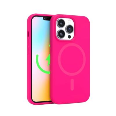FELONY CASE - Stylish Neon Pink Phone Cover for iPhone 15 Pro Max, Compatible with MagSafe - 360° Shockproof Protective Cases Designed for Apple iPhone 15 Pro Max