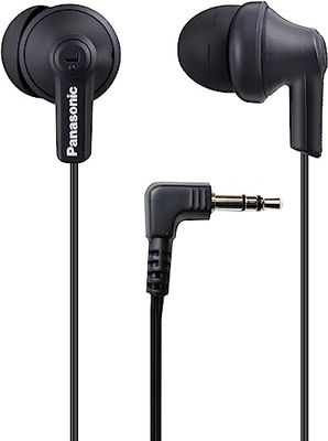 Panasonic ErgoFit bedrade hoofdtelefoon, in-ear hoofdtelefoon met dynamisch kristalhelder geluid en ergonomische, op maat gemaakte hoofdtelefoon (S/M L), 3,5 mm jackconnector voor mobiele telefoons en