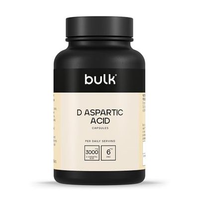 Bulk Capsules d'acide aspartique D pur, 750 mg, paquet de 120, l'emballage peut varier