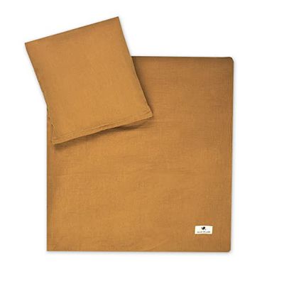 Julius Zöllner Oeko-Tex - Ropa de Cama Infantil de Muselina de 80 x 80 + 35 x 40 cm, 2 Piezas de Funda de edredón y Funda de Almohada, 100% Muselina de algodón, con Cremallera, estándar 100 de