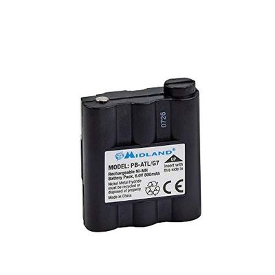 Midland - Bateria PB-ATL/G7 para Walkie Talkie e rádio amadores, compatível com G7/G7XT/G7PRO, G9/G9PLUS/G9PRO, Pacific, 800 mAh (6 V)- pilhas recarregáveis, autonomia prolongada, substituição