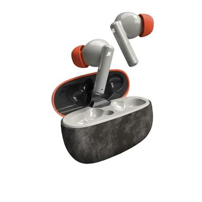 Music Hero auricolari wireless TWS, design Rash Fantasy, custodia di ricarica da 200 mAh, controlli touch, microfono integrato, in-ear, nero e grigio