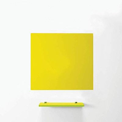 Tablero de Toallita de Vidrio Magnético Magniplan Para Oficina, Sala de Reuniones, Aula, Oficina en Casa, Sala de Juegos Y Dormitorio - 450mm x 450mm - Amarillo