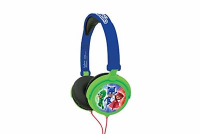 Pj Mask-REHP015PJM PJ Mask Pijamasks-capacetes estéreo, auriculares com diadema ajustável e dobrável (Lexibook HP015PJM), azul, 20,4 x 16,8 x 7,3 cm