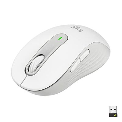 Logitech Signature M650 L for Business, Mouse wireless per mani grandi, Logi Bolt, Bluetooth, SmartWheel - Bianco