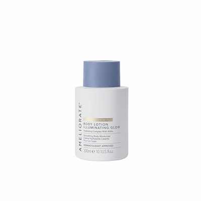 AMELIORATE Illuminating Glow Transforming Body Lotion 300ml for Keratosis Pilaris (KP) & Dry Skin | Exfoliating Moisturiser with Lactic Acid (AHA) & Pearl Particles for an Instant Shimmering Glow