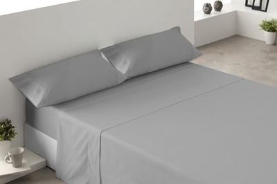 Degrees home - Premium - Uppsättning med lakan 180 x 200 x 4 delar, 1 lakan, 1 justerbara axelremmar och 2 örngott 80 x 50 cm. Borstad mikrofiber (Säng 180 - gråblå)