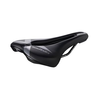 Selle Italia X-Bow Superflow - Enduro Cykelsadel, E-cykel, E-Mountain Bike, Stål-järn-kol Ram, Stötdämpare, Anatomiskt Hål - Storlek L3, Svart