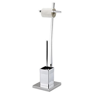 MSV WC-Garnitur/Papierhalter PILI, Acero Inoxidable, Plata, 70,5 x 18 x 22 cm