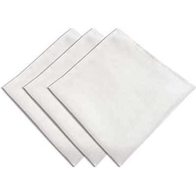 Soleil d'Ocre Bella Kavel van 3 Servetten van Tafel, Polyester, Wit, 45 x 45 cm