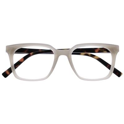 OPULIZE KOI Reading Glasses - Large Rectangular Frame - Grey - Mens Womens - Spring Hinges - R50-7 - +3.00