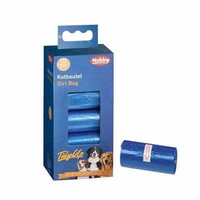 Nobby TidyUp - Bolsas para excrementos (10 rollos, 15 unidades), color azul