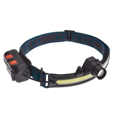 TFA Dostmann Led-hoofdlamp, 43.2038.01, oplaadbaar, superhelder, hoofdlamp voor vissen, joggen, knutselen, kamperen, spatwaterdicht, zwart