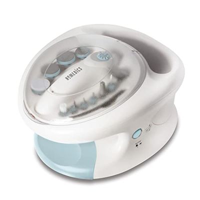 HoMedics Luxury Hand Manicure Spa – Soothing Bubble Massage Soak to Soften, 12 Manicure + Pedicure, Shaping Polishing, Hard Skin Remover, Cuticle Lifter, Nail Dryer, White, One Size (MAN-3023A-GB)