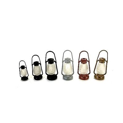 Lanterna lume antico per presepi e diorami con microlampada led 12V - DL133 (2,5x0,9 cm, Argento+led bianco freddo)