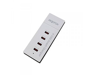 Watio Wave Chargeur - Chargeur de Voyage/Mural avec 4 Ports USB, 1 Port de 2 A et 3 Ports de 1 A, Couleur Blanche, idéal pour Plusieurs appareils. *
