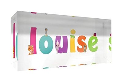 Little helper herinnering deco acryl transparant gepolijst als diamantstijl illustratief bont met de naam meisjesnaam Louise 5 x 15 x 2 cm klein