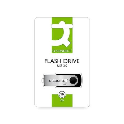 Memory Stick Q-CONNECT USB 16GB / Computer Accessories/Type-Capacity 16 GB/Kind-USB 2.0 / Material-Plastic/Colour-Silver/black/Size-16GB