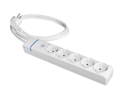 Base múltiple 5 Tomas con Cable de 1,5 MTS y protección contra sobrecargas, Ideal para conectar múltiples Dispositivos.