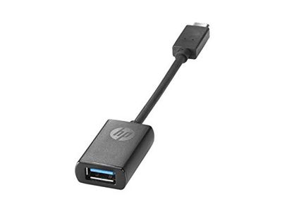 HP USB-C to USB 3.0 Adapter - Adaptador para Cable (USB-C, USB 3.0, Macho/Hembra, Negro)
