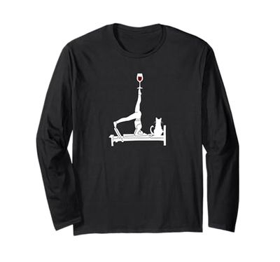 Pilates vino Reformer Pilates con gatto Maglia a Manica