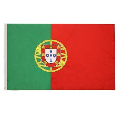 AZ FLAG - Portugals premium flagga - 150 x 90 cm - Portugisisk flagga sydd och broderad 200D nylon med integrerade metallöglor - 200 g