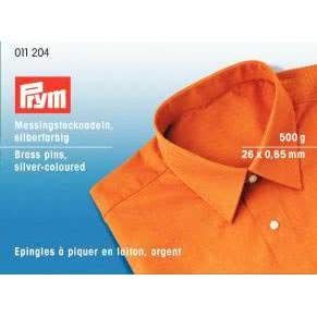 Prym Épingles à piquer, 0,65 x 26mm, Or, 500g, Laiton, Silver, 26 x 0,65mm