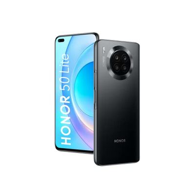 HONOR 50 Lite Smartphone Libre de 6 GB + 128 GB con Pantalla FullView de 6,67" Pulgadas, Teléfono Móvil Android, Cámara Cuádruple de 64 MP, SuperCharge de 66 W, Dual SIM y NFC, GMS, (ES Versión)