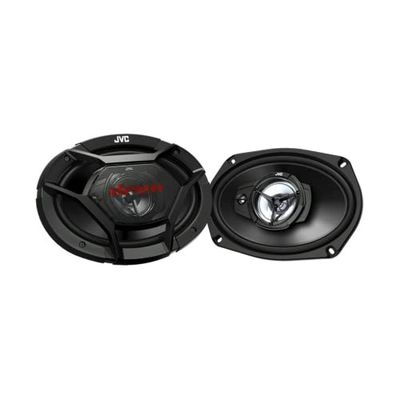 JVC CS-DR6930 Altoparlanti coassiali a 3 vie, 500 W di potenza massima e 70 W RMS, Pressione sonora uniforme di 88 dB/W.m, Woofer da 15 x 23 cm (6' x 9') in mica/carbonio, Nero