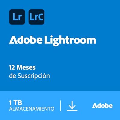 Adobe Lightroom incl. Lightroom Classic 1TB | Editor foto AI | 1 Año | PC/Mac | Descarga Digital