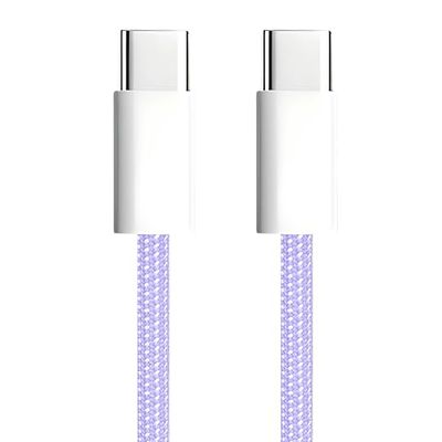 APM - Cable USB C a USB C PD, carga rápida 60 W, nailon trenzado morado, cable USB tipo C, cable para iPhone 16 Pro Max 15 Galaxy S24 Ultra S23 A55 A35 iPad Pro Air MacBook Steam Deck (1 m), 600414