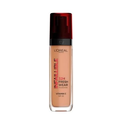 L'Oréal Paris, base de maquilhagem líquida infaillible 32h Fresh Wear, para todos os tipos de pele, longa duração, Tom: Caramel (320), 30 ml