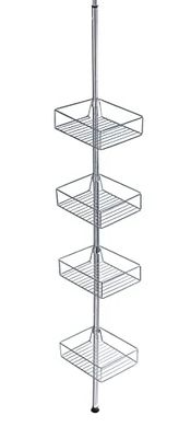 Wenko Prateleira telescópica domaso aço INOX, aço inoxidável, 25 x 65-275 x 20 cm, brilhante
