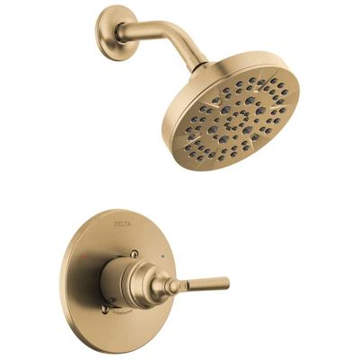 Delta Faucet Saylor 14 Series Gold Shower Valve Trim Kit, Delta Shower System, Set doccia dorato, soffione doccia e set di maniglie, bronzo champagne T14235-CZ (valvola non inclusa)