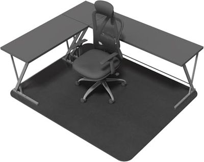 NYFITY Bureaustoelmat voor harde vloeren, slipbestendige zware onderbureaustoelmat voor hardhouten vloer, 76 x 139 cm, zwart