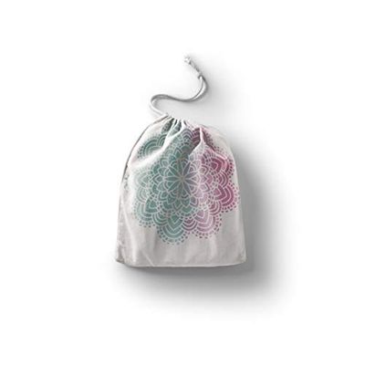Bonamaison Imprimé Sacs de Coton avec Cordon, Sac D'Épicerie, Sac À Provisions, Réutilisables, Écologique, Pliable, Taille: 20x30 Cm