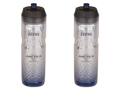 ZEFAL Arctica 75 Pack - Set med två cykelbehållare 750 ml - isolerad cykelflaska - luktfri och vattentät - BPA-fri sportbehållare - silver/blå