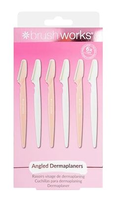 Brushworks Angled Dermaplaners (Pack of 6)