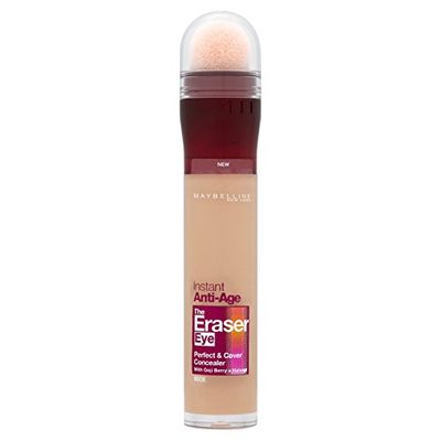 Maybelline Instant Anti-Age Eraser Concealer, Dark Circles & Blemish Concealer, Full Coverage, Dermatologist Tested, Suitable for Sensitive Skin, Formula 02, Nude