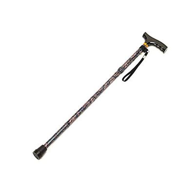 Homecraft Folding Coloured Walking Stick with Wooden Handle, Lightweight Adjustable Walking Cane for Balance, Mobility Aid, Paisley, 825-925 mm/33-37 inches, (Eligible for VAT relief in the UK)