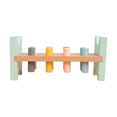 Owl & Fox Banco de Martillo de Madera, Banco de simulación y Juego con Martillo y Clavijas, Juego Montessori de Desarrollo; para niños y niñas de 12 Meses en adelante