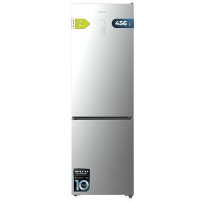 Cecotec Réfrigérateur Combi 456L Total No Frost Bolero CoolMarket Combi 456 Inox C. Hauteur 201cm et 59,5cm Largeur, MAX INSIDE avec VIP Tech, Compresseur Inverter Plus, Basse Consommation