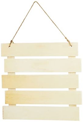 Rayher 62865505 Cartaz de madeira com ripas, 30,5 x 31,6 x 1,5 cm, cartaz decorativo natural para pendurar